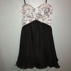 black & white short dress
